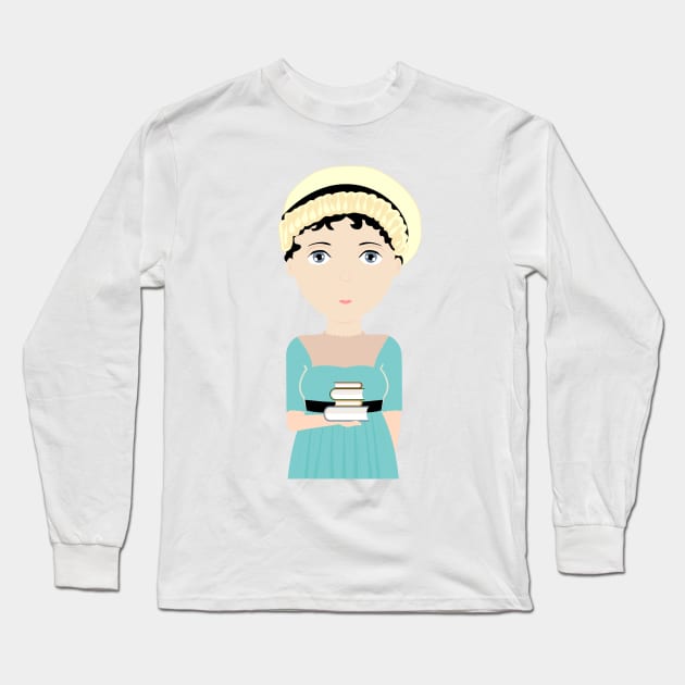 Jane Austen Long Sleeve T-Shirt by Creotumundo